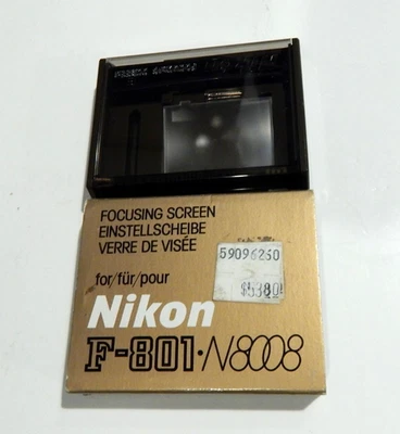 PANTALLA DE ENFOQUE Nikon N8008 N8008s F-801 (punto central estándar) sin usar. Orig. Caja Foto 1 de 2