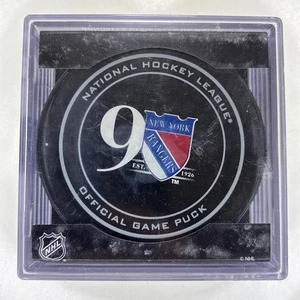 NY RANGERS HOCKEY PUCK 90th ANNIVERSARY LOGO OFFICIAL GAME PUCK NHL MSG - Picture 1 of 2