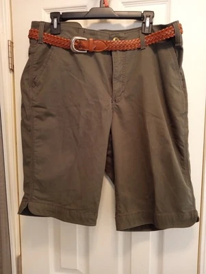 Pantalones cortos para mujer Riders Copper verde oliva con cinturón talla 15M Foto 1 de 4