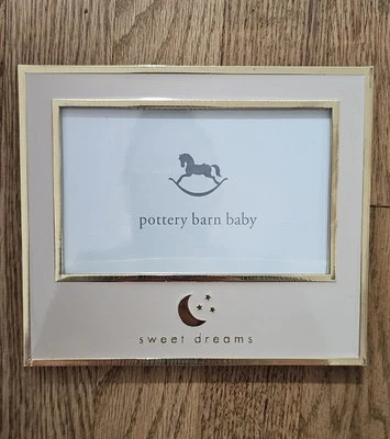 Pottery Barn Baby 4x6 Picture Frame  Baby Nursery Sweet Dreams Pink & Gold NEW  - Image 1 of 4