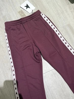 Nuevo Golden Goose Hombre Borgoña Joggers con Estrellas en los Laterales Talla S Foto 1 de 4