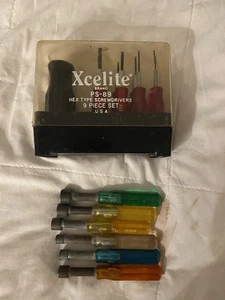 Excelite PS-89 Hex Key Type Screwdrivers - 9 Piece Set & 6 Mini Hex Nut Drivers - Picture 1 of 8