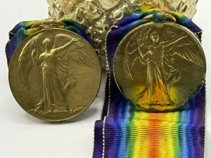 Medalla de la Victoria de la Primera Guerra Mundial la Gran Guerra por la Civilización 1914-1919 genuina - Imagen 1 de 24
