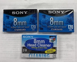 Sony V8-25CLD 8mm Hi8 Digital8 Video Head Cleaning Cassette + 2-8mm Tapes *NEW - Picture 1 of 5