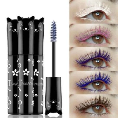4D Silk Fiber Eyelash Mascara Extension Makeup Colorful Waterproof Eye Lashes - image 1 of 4