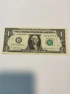 $1 Dollar Bill 2017 Miscut Off center Alignment Ink Error - Picture 1 of 3