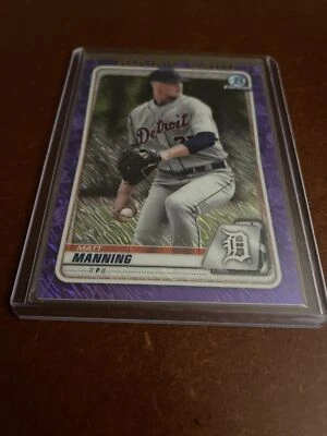 2020 Bowman Chrome Matt Manning Purple Shimmer Parallel SP #BCP-229 (Q1) - Image 1 of 2