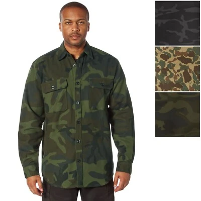 Rothco Men’s Heavyweight Camo Flannel Shirt - Cotton Button-Down Hunting Shirt - Image 1 of 4