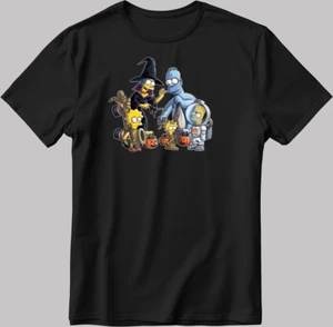 The Simpsons, Halloween Zeichnung Kurzarm weiß-schwarz Herren/Damen T-Shirt KA01 - Bild 1 von 6