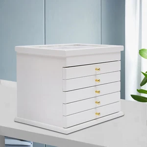 Elegant 6-Layer White Jewelry Box with Vintage Design and Large Capacity - Picture 1 of 19