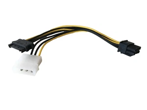 PCIe 8Pin (6+2) Male to 1 x Molex 4Pin , 1 x SATA Male Converter Adapter Cable - Picture 1 of 3