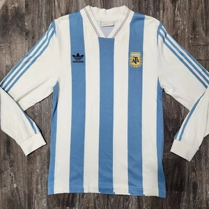1987 Adidas Argentina Home Soccer Jersey Diego Maradona Men S Long Sleeve Copa - Picture 1 of 7