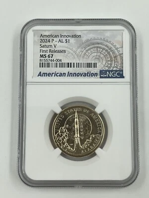 2024 P AMERICAN INNOVATION ALABAMA V ROCKET NGC MS67 FIRST RELEASES ⭐SHIPS NOW⭐ - Image 1 of 2