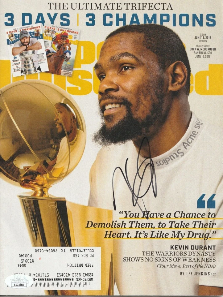 Kevin Durant Autographed Sports Illustrated Magazine 6/18/18 JSA I553 - Image 1 of 1