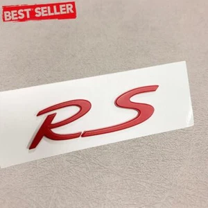 Red RS R S Lettering Emblem Car Trunk Nameplate Rear Engine Lid Sticker Decal - Foto 1 di 4