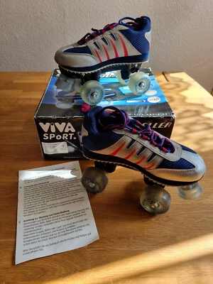 Disco Roller, Größe 36, Silber / Blau, Rollschuhe, Roller Blades, Rollerskates - Bild 1 von 4