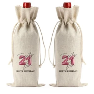 2Pcs 21st Birthday Wine Bag 21st Birthday Gifts for Her Him Funny 21st Birthd... - Picture 1 of 6