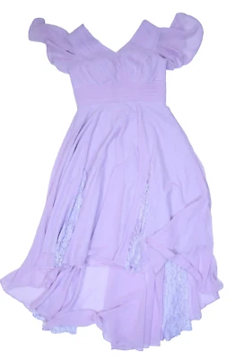 Pomuyoo Lilac Purple Lace Sweetheart Neckline Tie Back Bridesmaid Dress Womens 4 - Image 1 of 4