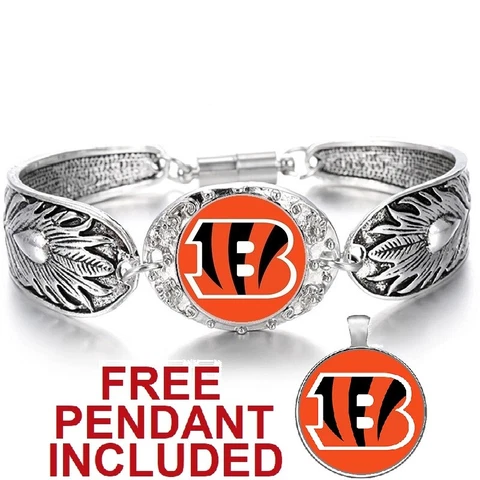 Cincinnati Bengals Women's Tibetian Silver Bracelet Football Gift w Gift Pkg D3 Cover