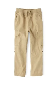 Gymboree Khaki Cargo Pants Toddler Boys 2T Almond Adjustable Waist NWT X2 - Picture 1 of 4