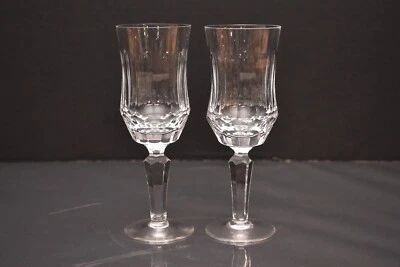 2 OLD GALWAY IRISH CRYSTAL 7.25" Claret Wine Glasses Goblets Plain Foot Stemware - Image 1 of 4