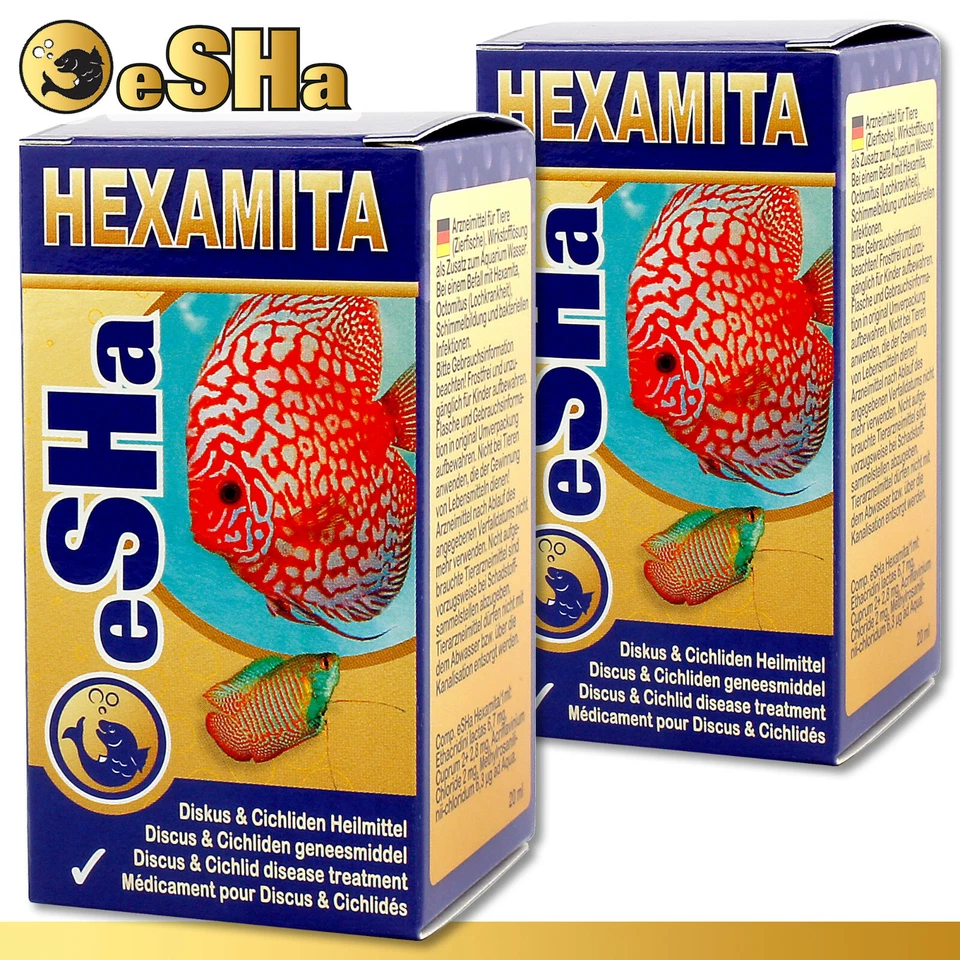 eSHa 2 x 20 ml Hexamita | gegen Lochkrankheit bei Diskus und Chiliden