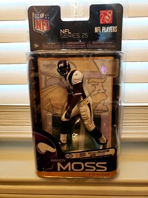 Randy Moss Minnesota Vikings Serie 25 Mcfarlane Variante Persecución 866/1000 Plata CL Foto 1 de 3