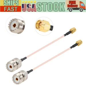 2PCS SO239 UHF Female PL259 to SMA Male Plug RG316 Cable Jumper Pigtail Adapter - Picture 1 of 5