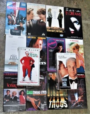 14 VHS tapes Steve Martin Harrison Ford TimAllen Tom Cruise Julia Roberts Farley - Image 1 of 3