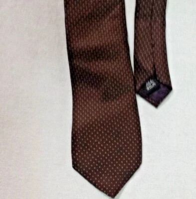 Corbata De Colección Bert Pulitzer Marrón Tostado Lunares 100% Seda Para Hombres EE. UU. 3" Ancho Foto 1 de 4
