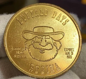 Buffalo Buck ~ Regina, Canadá 1969 Buffalo Dats comercio $ token ~99 ¢ envío en T - Imagen 1 de 2