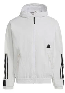 ADIDAS 3-STRIPES Men's White STORM JACKET  Size  Small HN1928 NWT - Picture 1 of 12