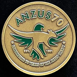 Anzus 70 Year Treaty Australia New Zealand United States Challenge Coin - Picture 1 of 2