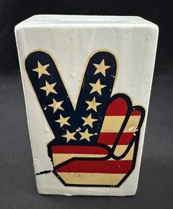 Vintage USA Peace Symbol Ceramic Porcelain Still Piggy Bank - Made in Japan - Picture 1 of 6