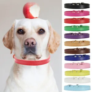 Pet Collar Cat Neck Strap Supply Neck Ring PU Leather Safety Buckle Cute  - Picture 1 of 34