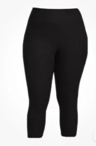 Terra and Sky Black High Rise Capri Leggings 2X (20W-22W) NEW - Picture 1 of 5