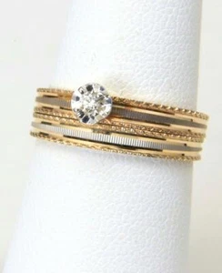 Juego de anillos de boda vintage pintorescos de oro amarillo de 10 K talla 6 - Imagen 1 de 8