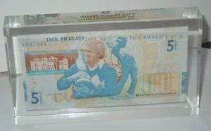 Jack Nicklaus Commemorative £5 Notes encased / paperweight. - Picture 1 of 8