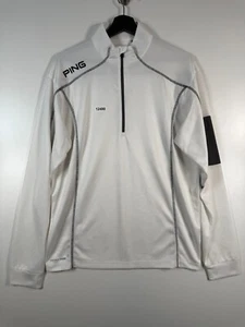 Ping Herren Half Button Sensor Cool Golf Preppy Ranger Pullover Weiß Gr. M 22x28 - Bild 1 von 12