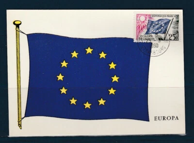 Fre carte maximum conseil de l'Europe num 19 le 25f  de 1959 oblitérés en 1960 - Photo 1/2