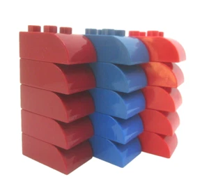 Lego Duplo 15 pc 2x3 Slope Curved Brick 3 colors Part 2302 Block - Picture 1 of 5