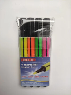 textmarker set textmarker 4er Set gelb orange grün pink - Bild 1 von 3