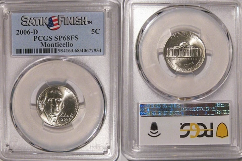 2006 D Monticello Jefferson Nickel 5c PCGS SP68 FS Satin Finish Cover