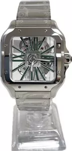 Cartier Santos Skeleton Green Large WHSA0028 - Picture 1 of 4
