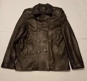 Womens genuine leather coat size SMALL - Picture 1 of 6