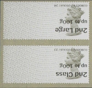 ERROR INVERTED MACHIN Ma16 2nd CLASS/2nd CLASS LARGE COLLECTOR PAIR POST GO - Picture 1 of 1