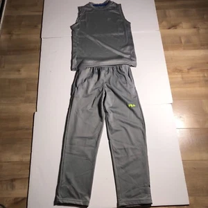NWT FILA Boys Track Athletic Fleece Lined Pants & Top SIZE S ~ 8 Concrete Gray - Picture 1 of 7