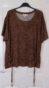 Michael Kors Women's Brown Leopard Print Blouse Top 2XL - Picture 1 of 6