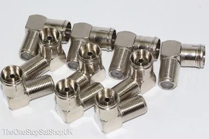 10 x conector F en ángulo recto enchufe hembra a hembra coaxial de TV enchufe aéreo - zinc - Imagen 1 de 12