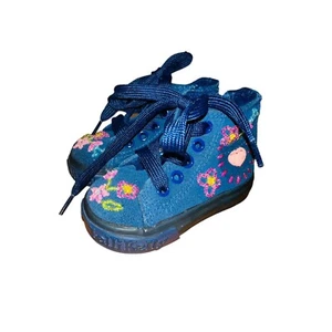 X2* Lelli Kelly Toddler Girls High Tops Shoes Navy Beaded New Converse Style - Picture 1 of 5